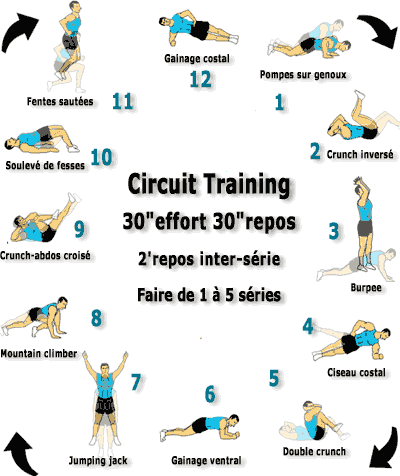 Circuit Training - #CircuitTraining #Circuit - Gainage - pompes - Crunch.- Burpees - Jumping jack - Mountain climber - #ABS #HomeWorkout #Workout #Exercices - Fentes -