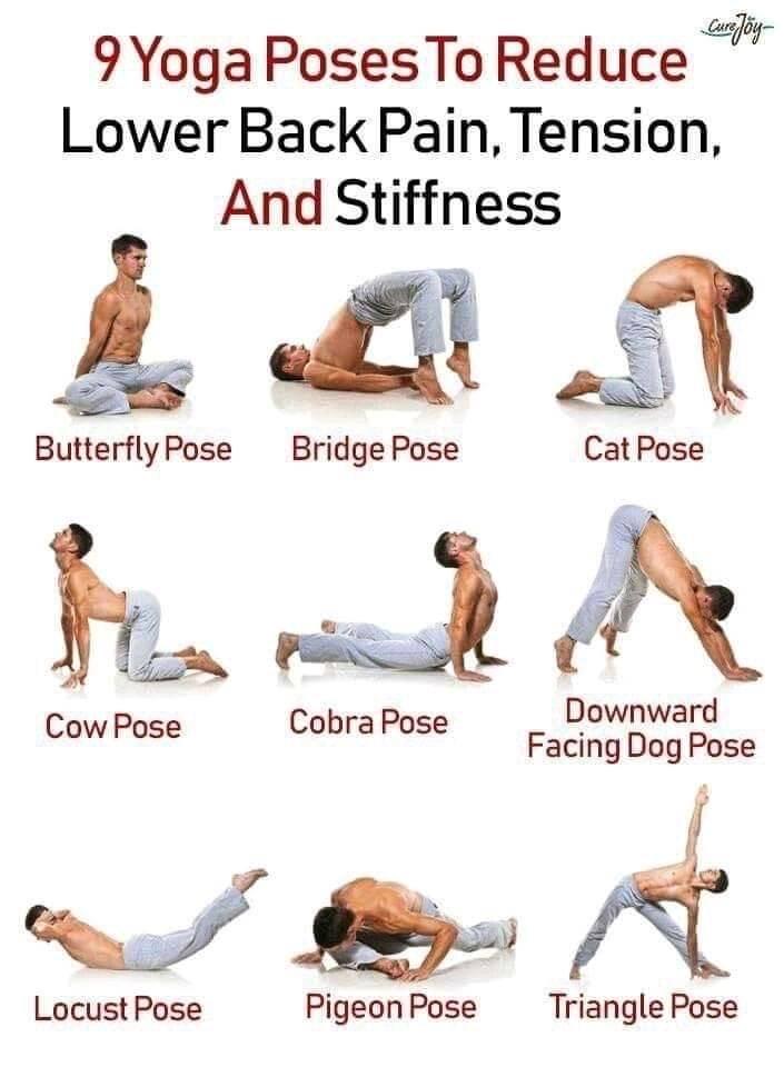 9 Yoga Poses to Reduce Lower Back Pain , Tension , And Stiffness #Yoga #LowerBack #Pain #Tension #Fitness #HomeYoga #Home #Poses #YogaLovers