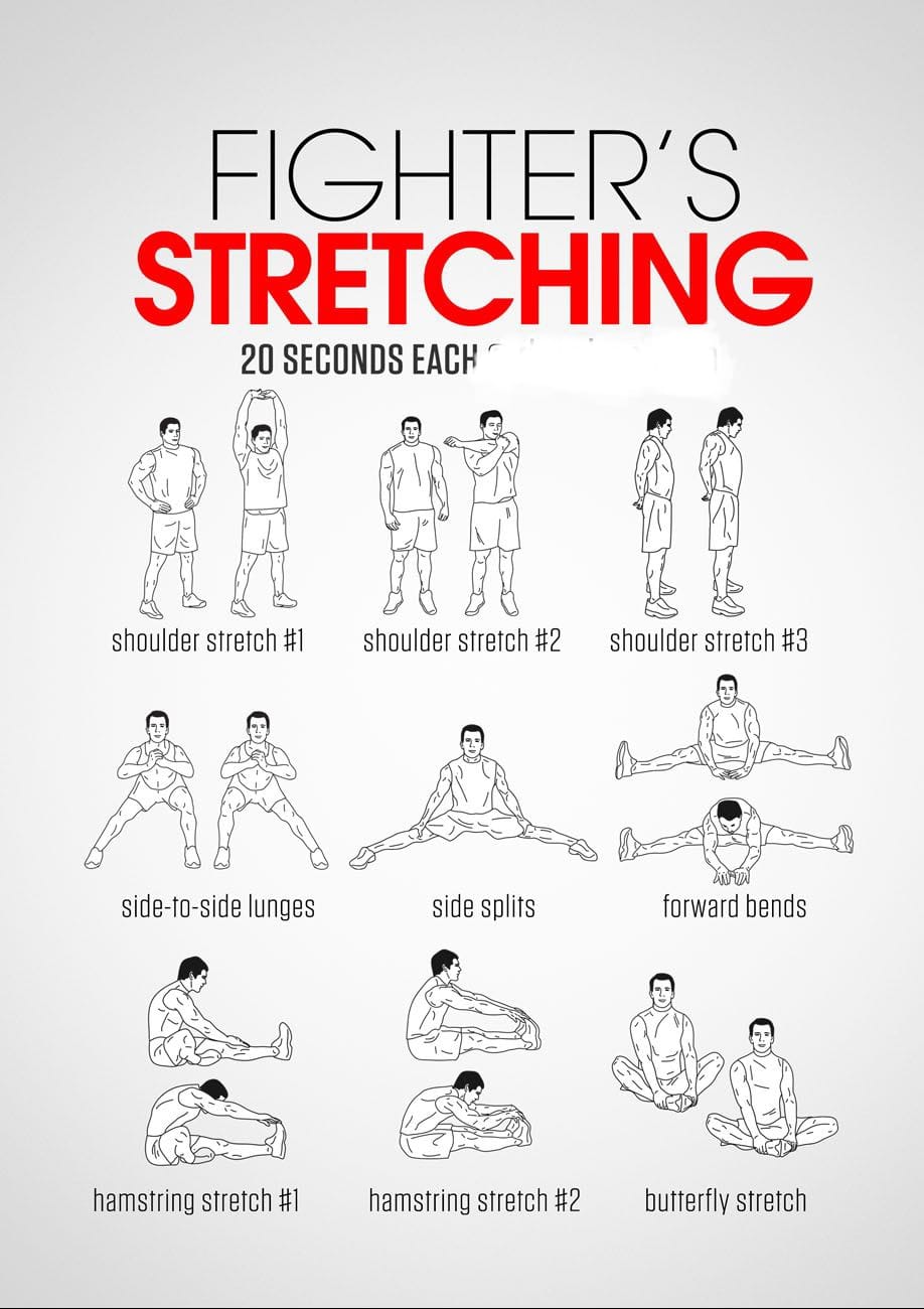 Fighter's Stretching - 20s each - #Fighters #Stretching #FightersStretching