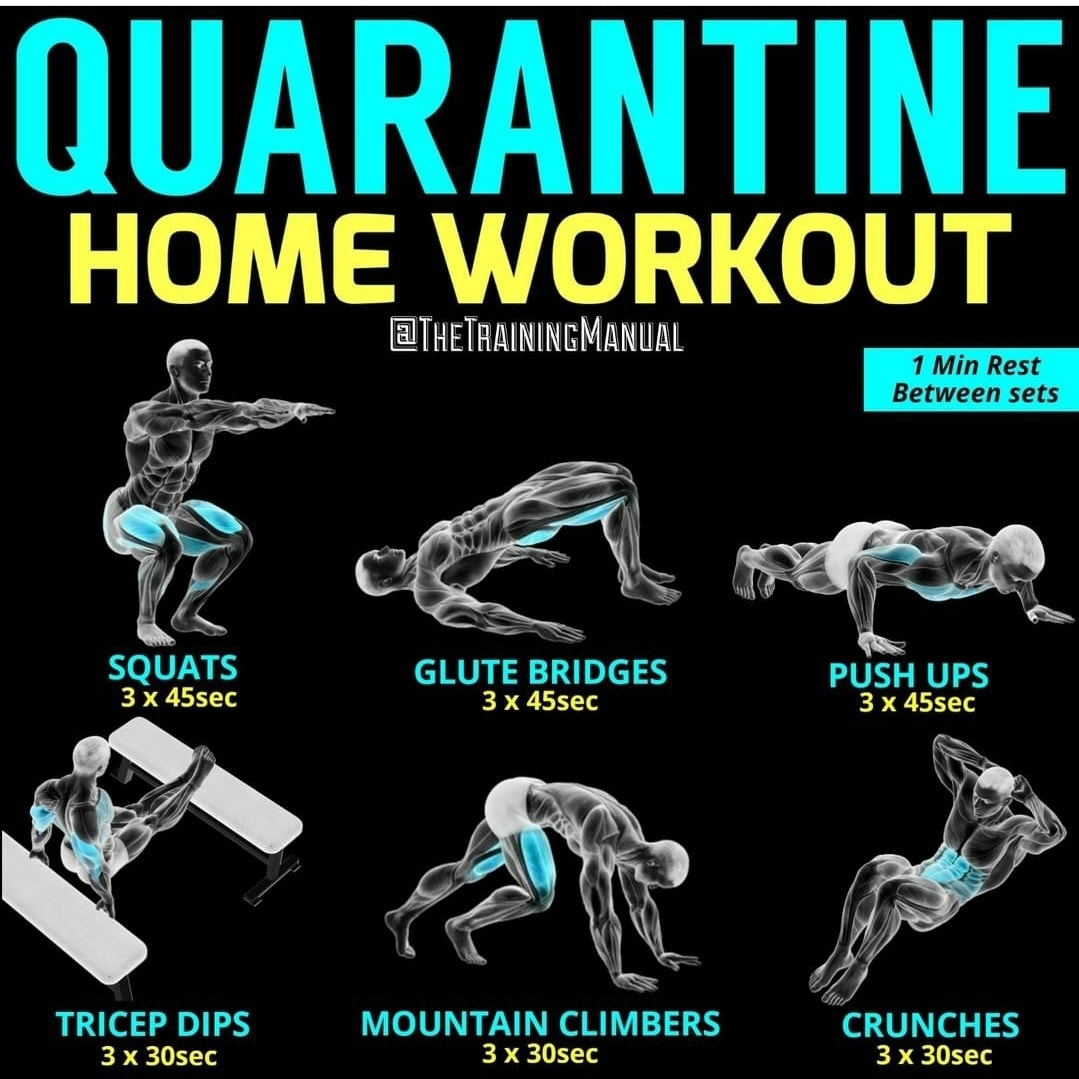 Quarantine home workout @thetrainingmanual , squats , push-ups , dips , crunches #WORKOUT