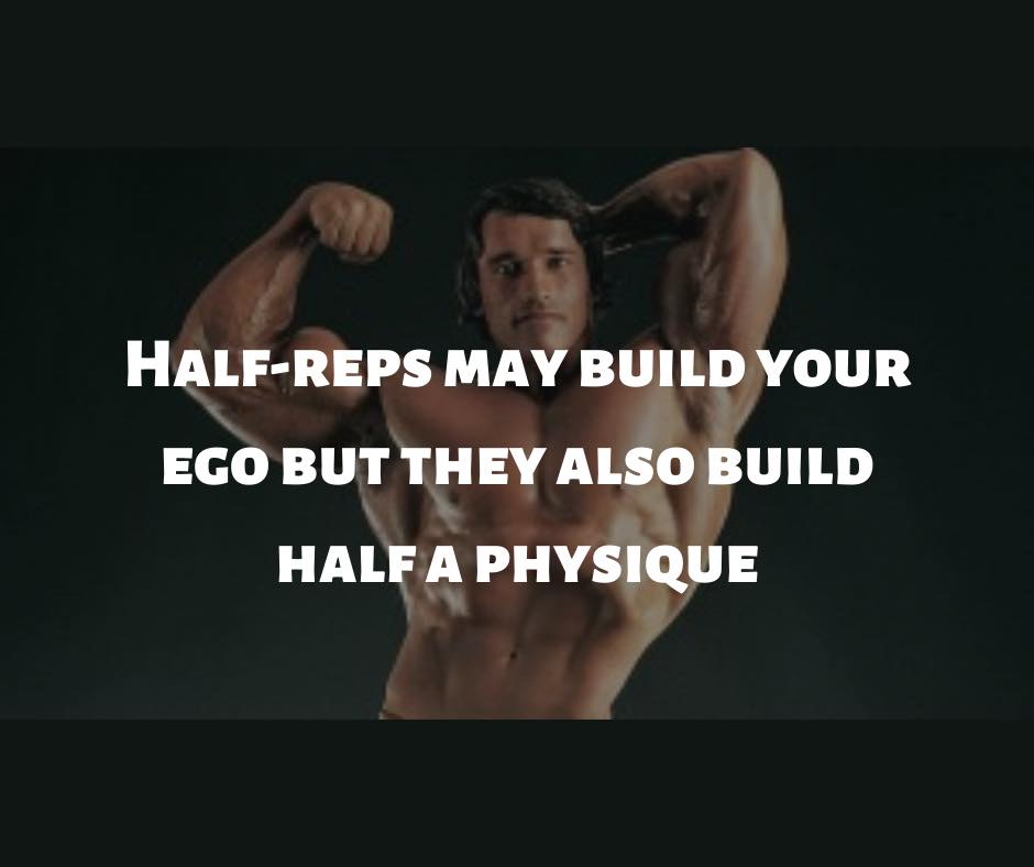 Half-reps may build your ego but also they build half a physique ⚡️⚡️⚡️👈🏻👈🏻💪🏻💪🏻💪🏻