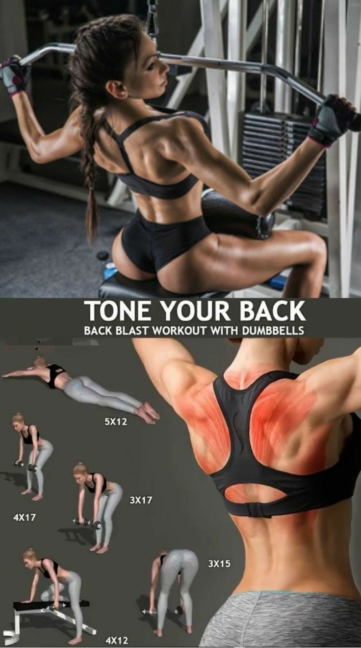 #BodyBuilding #Workout Tone your back - Back Blast workout with dumbbells - #Back #BackWorkout #Dumbbells